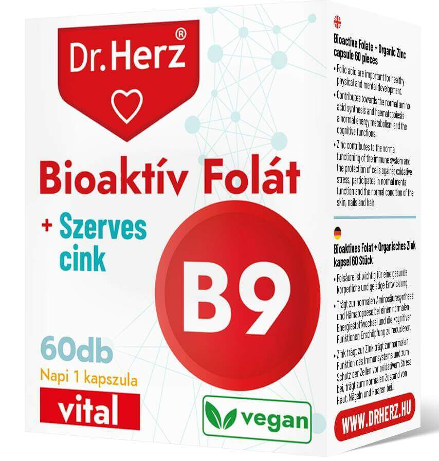 Dr. Herz Bioaktív Folát + Szerves Cink 60 db kapszula