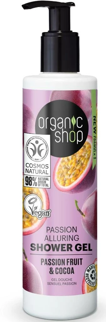 Organic Shop tusfürdő bio maracuja és kakaó kivonattal 280 ml