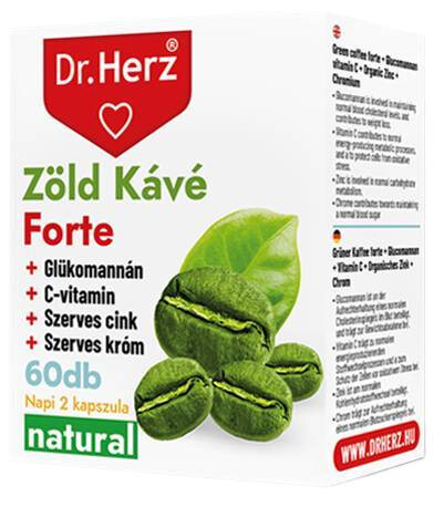 DR Herz Zöld Kávé Forte + C-vitamin+Glükomannán 60db