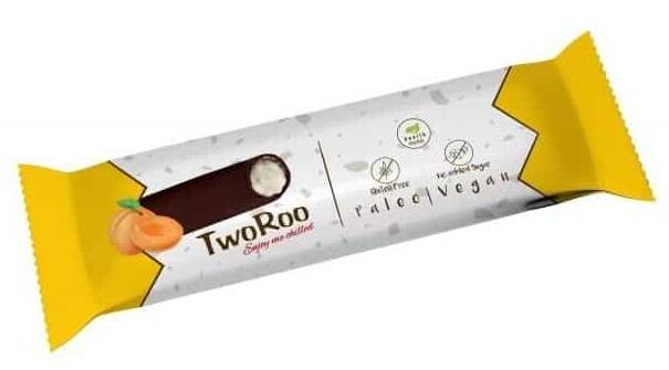 Health Market TwoRoo rúd liofilizált sárgabarackkal, étcsokoládéval mártva 30 g