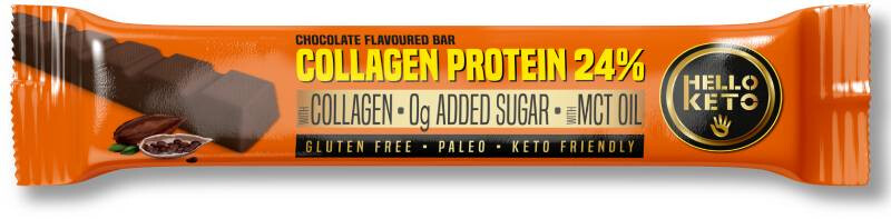 Health Market Hello Keto Kollagénprotein Csokoládé ízű szelet 40g