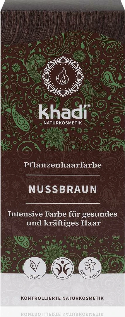 Khadi Hajfesték por 100g - Természetes mogyoróbarna