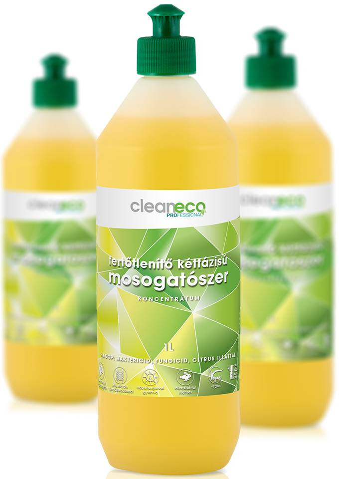 Cleaneco Kétfázisú Fertőtlenítő mosogatószer koncentrátum 1L