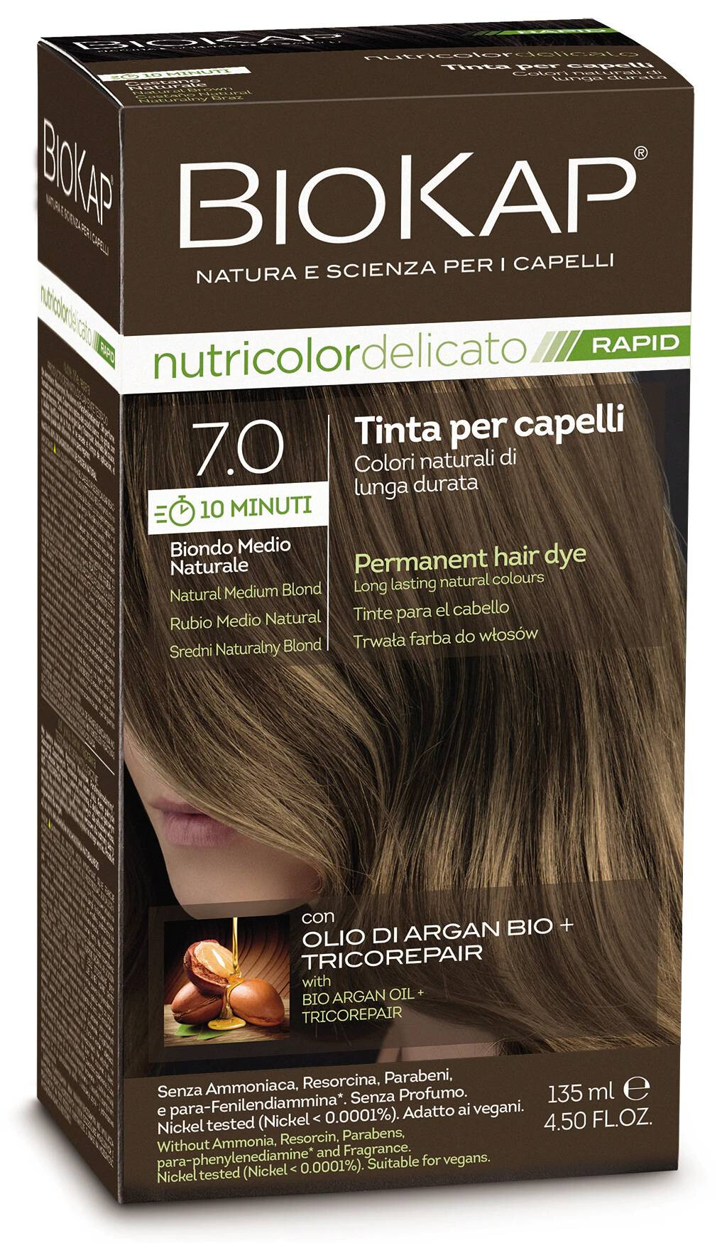 Nutricolor Rapid Tartós hajfesték Nr 7.0 Natural Medium Blond