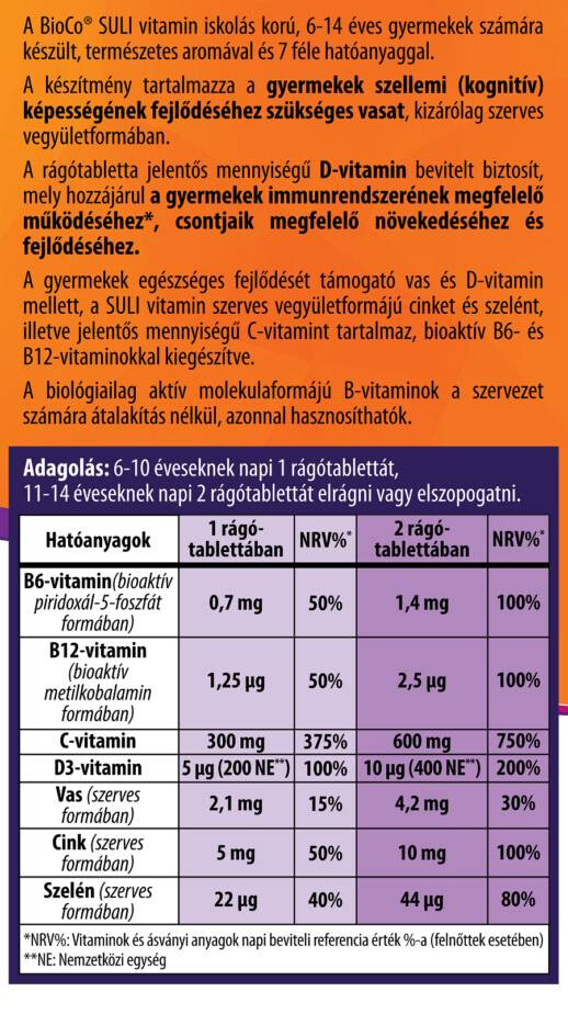 BioCo Suli-vitamin Cseresznyés rágótabletta 90db