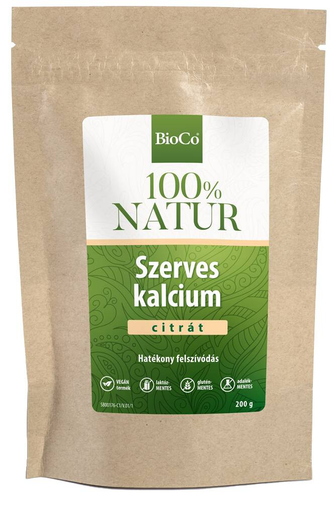 BioCo 100% NATUR Szerves Kalcium tasakos por (citrát) 200g
