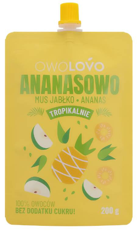 OWOLOVO Alma-ananász tropical gyümölcspüré 200g