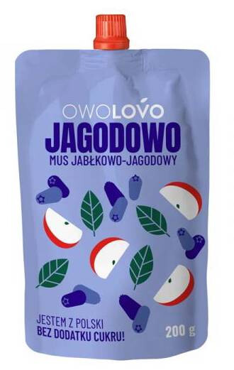 OWOLOVO Alma-kék áfonya gyümölcspüré 200g