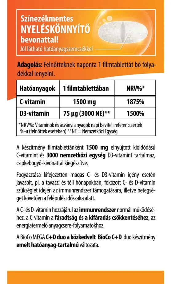 BioCo MEGA C+D duo 100 db filmtabletta