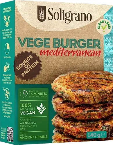 Vegán Burger alappor tönkölyből - Mediterrán ízesítéssel 140g