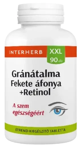 Interherb XXL 90 db Gránátalma Fekete áfonya + Retinol tabletta