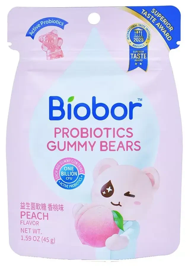 Biobor őszibarack ízű gumicukorka 45 g