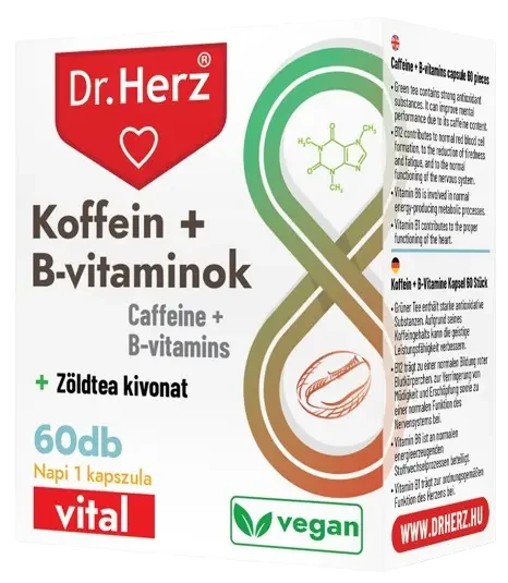 Dr. Herz Koffein + B-vitaminok 60 db kapszula