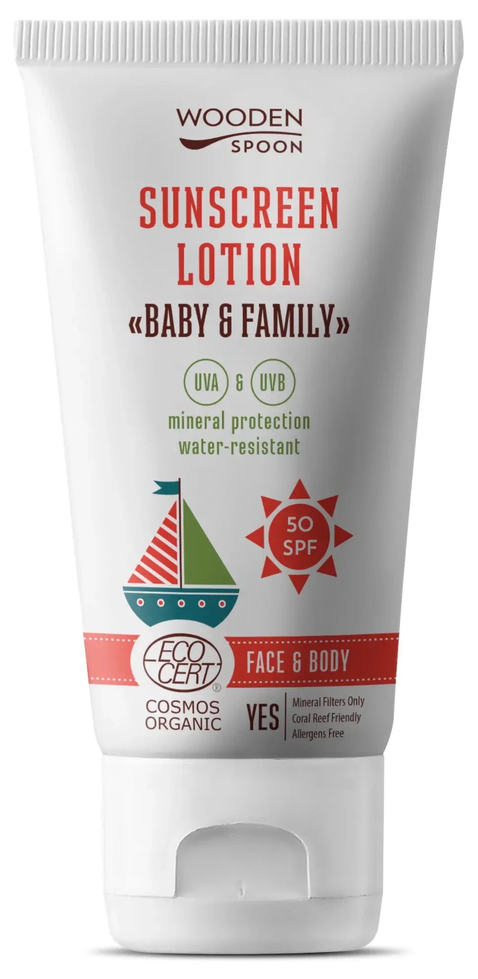 Wooden Spoon Bio naptej és testápoló SPF 50 150ml