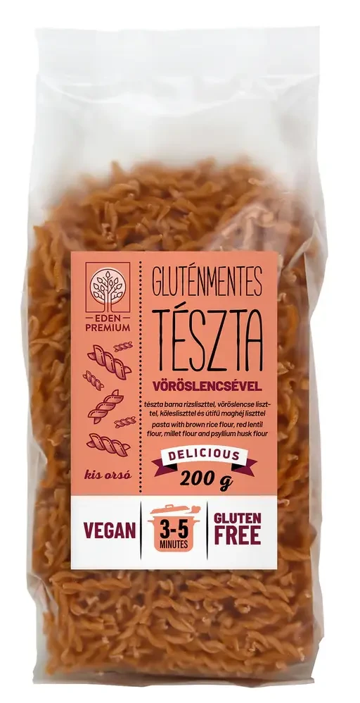 Éden Prémium Gluténmentes tészta vöröslencsével kisorsó 200 g