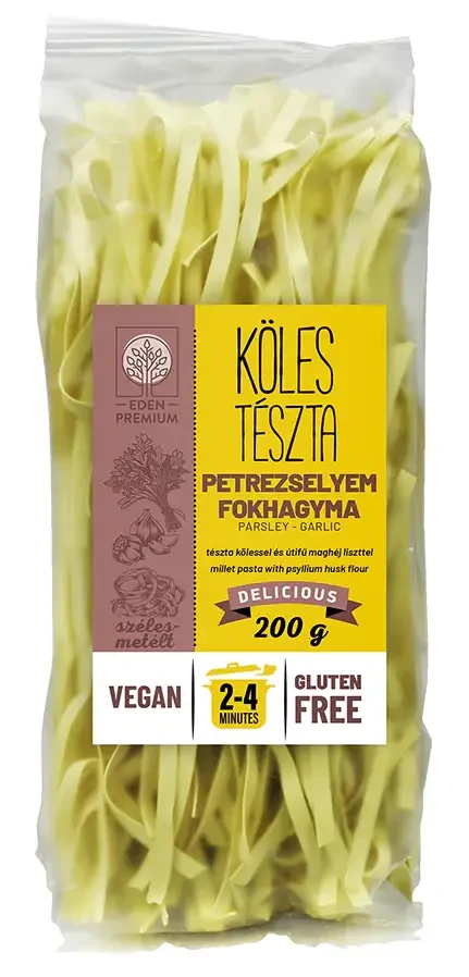 Éden Prémium Easy Pasta Kölestészta Szélesmetélt (Petrezselymes - Fokhagymás) 200g