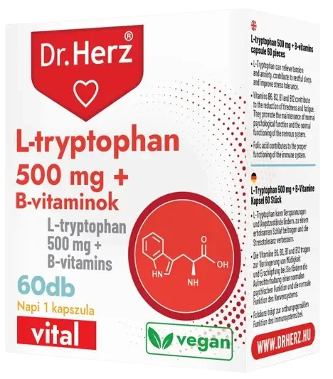Dr.Herz L-tryptophan 500 mg + B vitaminok 60 db