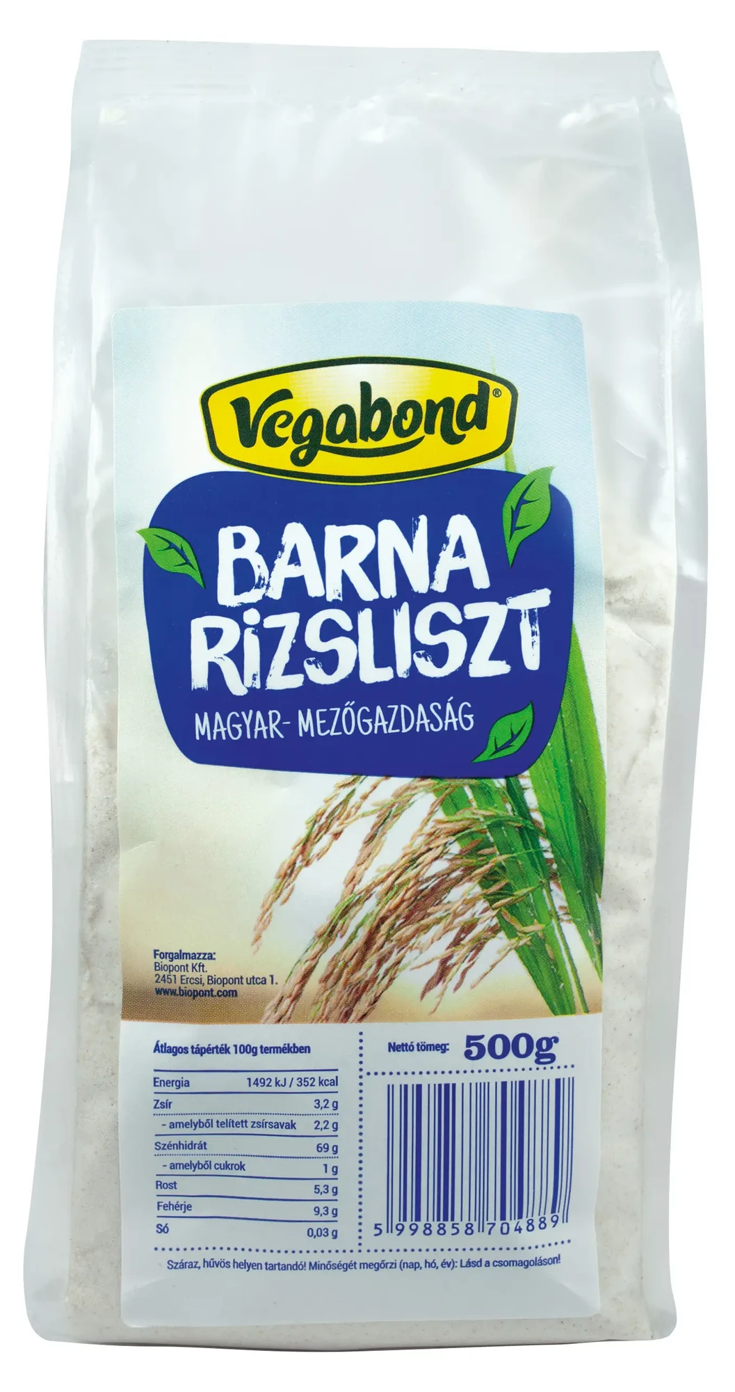 Vegabond Barna Rizsliszt 500g