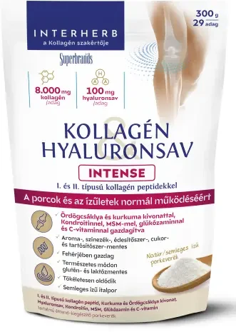 Interherb Kollagén&Hyaluronsav Porcépítő italpor INTENSE Natúr 300 g