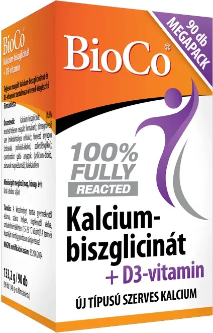 BioCo Kalcium-biszglicinát + D3-vitamin MEGAPACK 90db