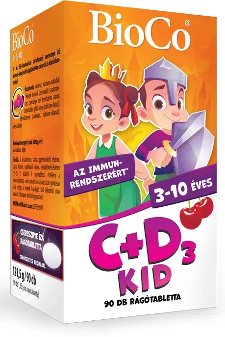 BioCo C+D3 KID cseresznye ízű rágótabletta 90db