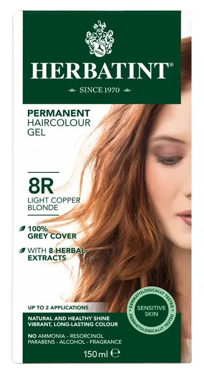 Herbatint 8R Réz világos szőke hajfesték, 150 ml