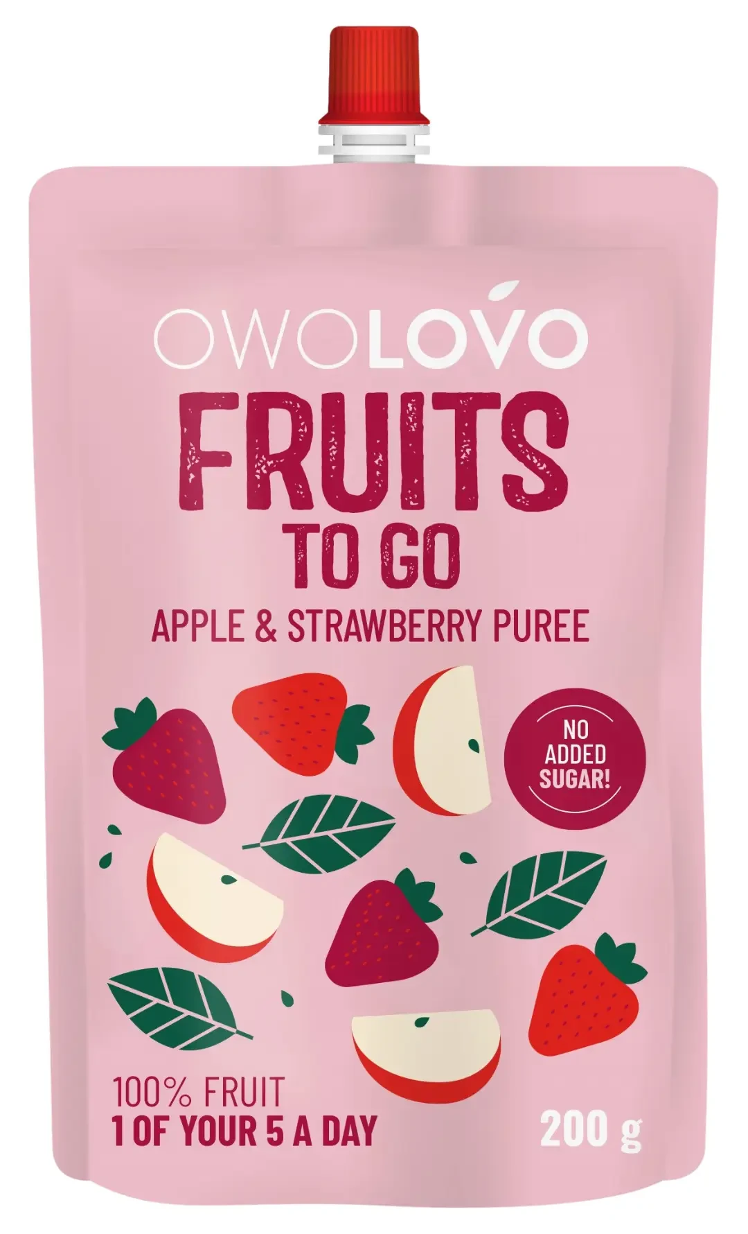 OWOLOVO Fruits to go Alma&Eper (Apple&Strawberry) Gyümölcspüré 200g