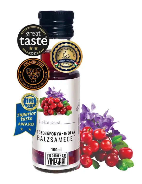 Formanek Vineg'art Áfonya-ibolya balzsamecet 100 ml-Tárkonyos fűszerecet 100 ml-Alma-fahéj balzsamecet 100 ml csomag