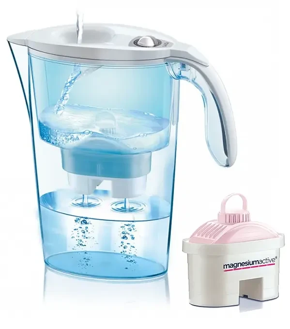 Laica Stream Line fehér vízszűrő kancsó mechanikus kijelzővel és magnézium active bi-flux szűrőbetéttel