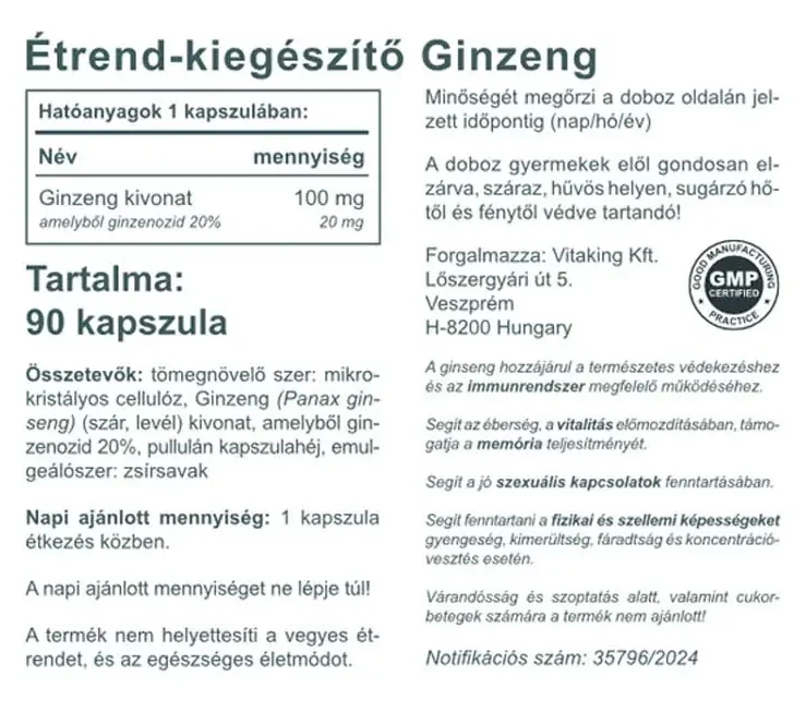 VK Ginseng 100mg 90 db