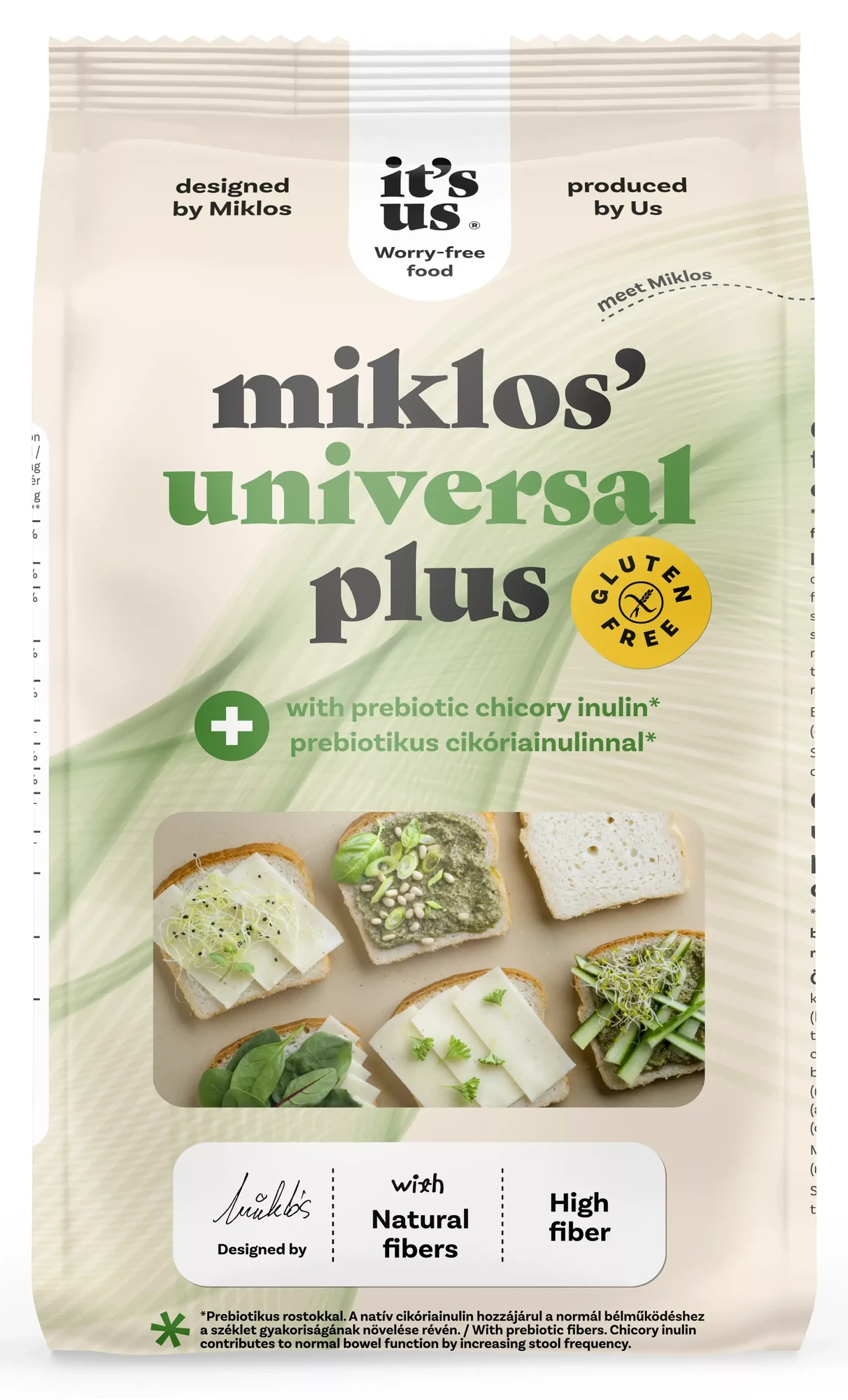 It's us MIKLOS' universal plus gluténmentes lisztkeverék 1kg prebiotikus cikóriainulinnal