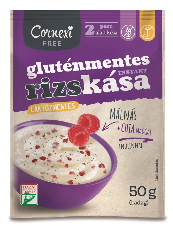 Cornexi Free Glutén- és laktózmentes, málnás rizskása chia maggal 50 g