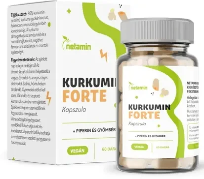 Netamin Kurkumin Forte piperinnel és gyömbérrel 60db