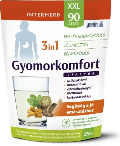 Interherb XXL 90 adag Gyomorkomfort 3in1 borsmenta ízű italpor 270 g