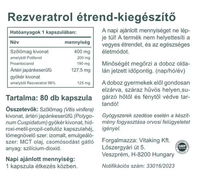 VK Resveratrol Extra Vegan Kapszula 90 db