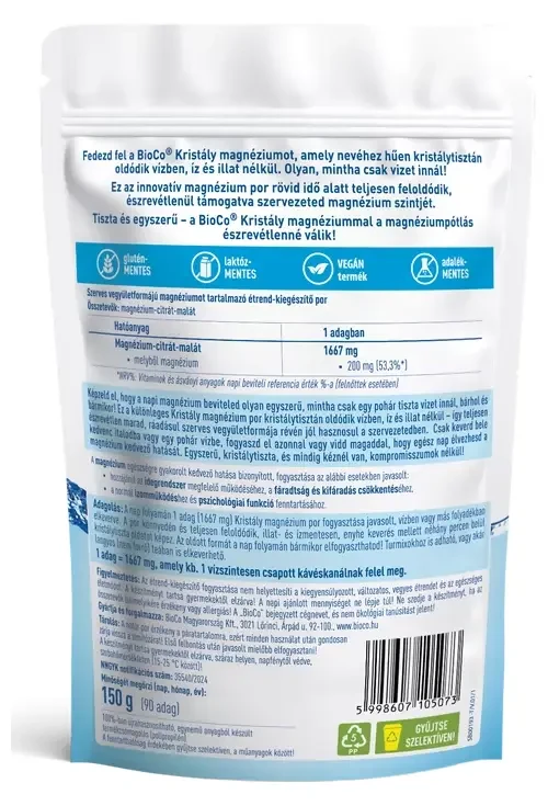 BioCo Kristály Magnézium tasakos por 150 g