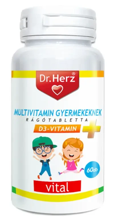 Dr. Herz Multivitamin gyerekeknek + D3 60 db rágótabletta