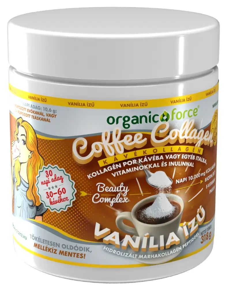 Organic Force Coffee Collagen - Kávékollagén (Vanília ízű) 318 g