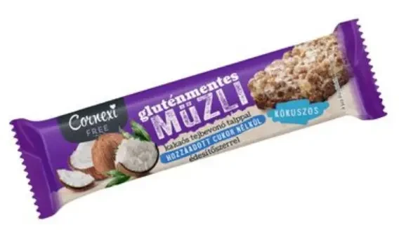 Cornexi gluténmentes Kókuszos müzliszelet kakaós tejbev.talppal,édesítőszerekkel 25 g