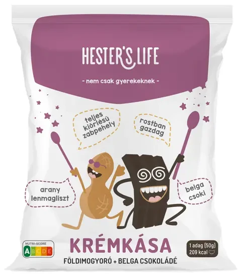 Hester's Life zabkása 50g - földimogyorós-belgacsokis krémkása