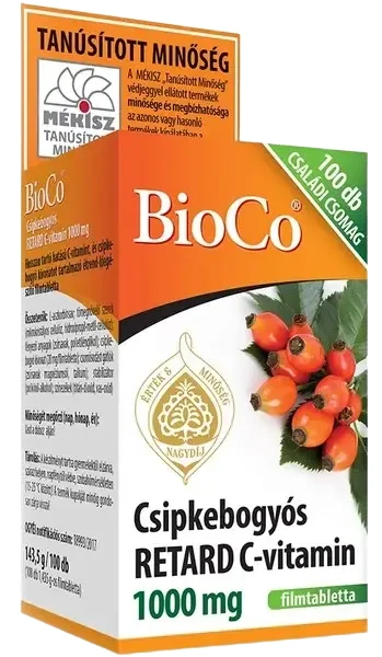 BioCo Retard C-vitamin 1000mg Csipkebogyós Családi csomag 100db