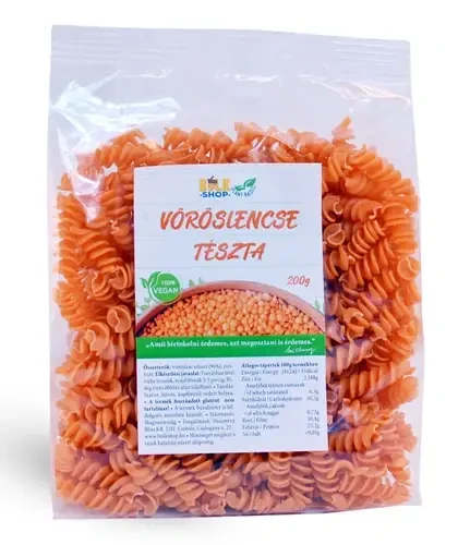 Bulkshop Vöröslencse tészta orsó 200 g
