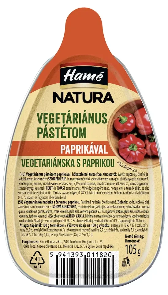 Hamé Vega pástétom pirospaprikás 105 g