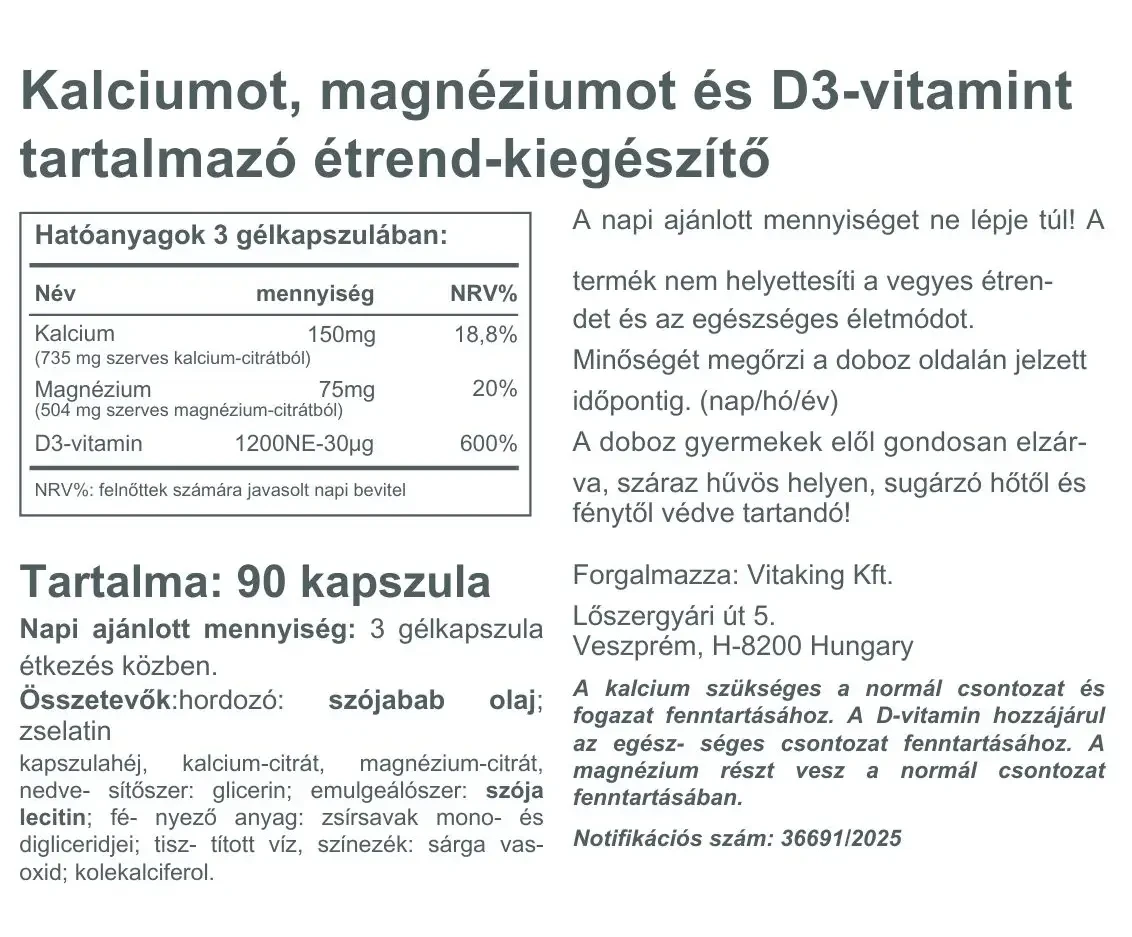 VK Cal-Mag citrate + D-vit gélkapszula 90db