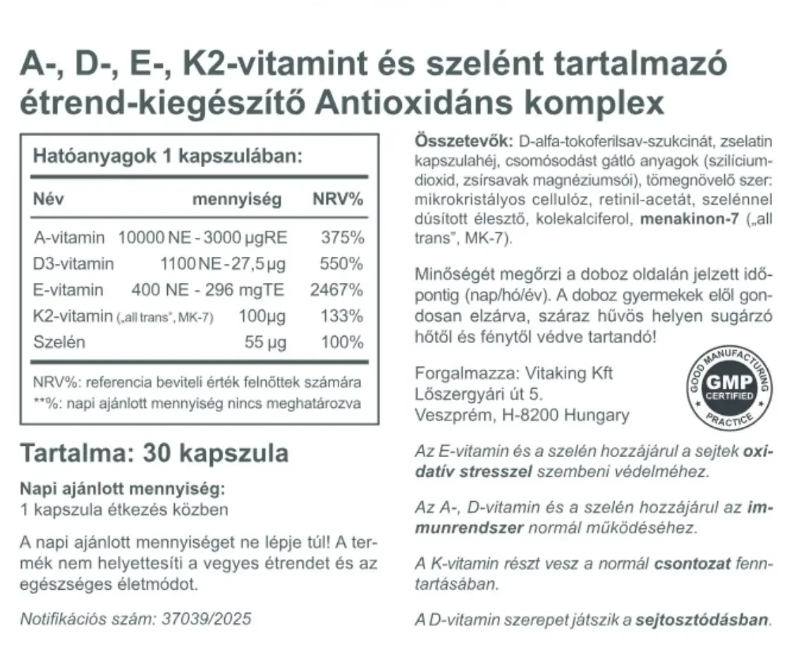 VK Antioxidáns komplex 30db