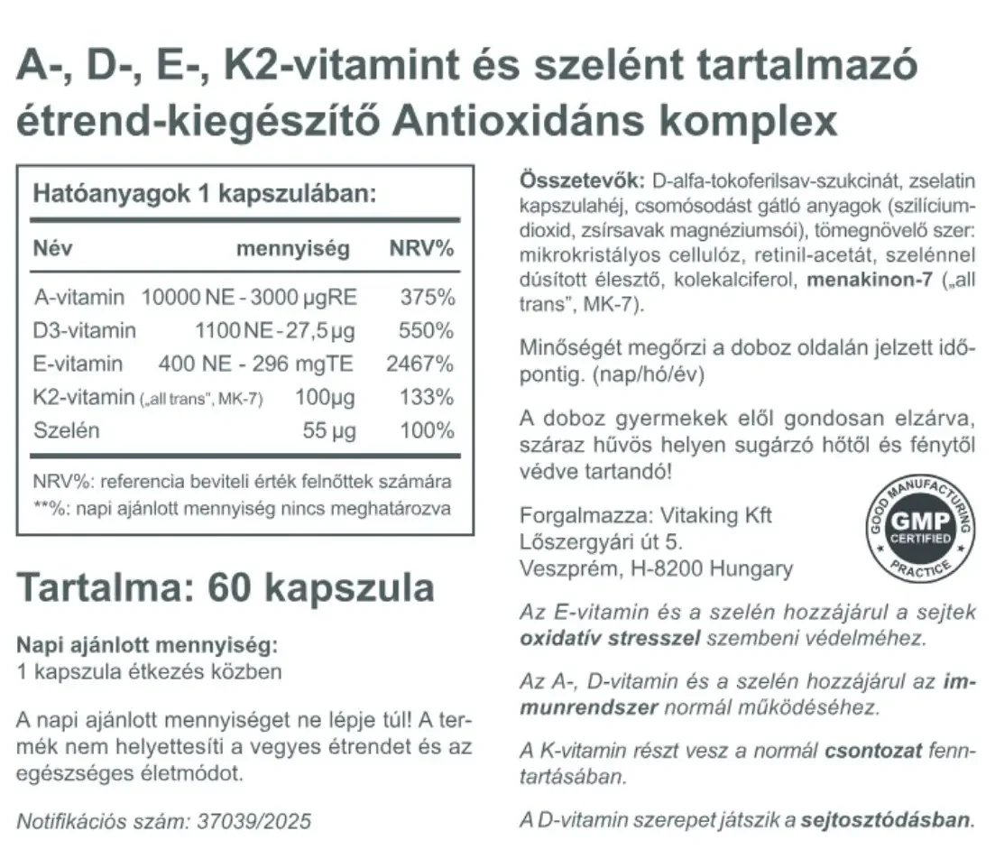 Vitaking Antioxidáns komplex 60db
