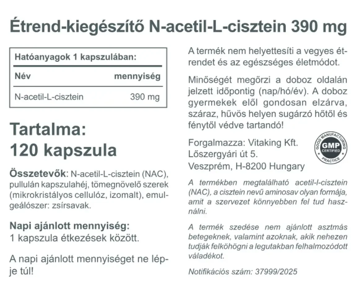 VK NAC-390 390mg 120db