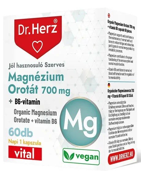 Dr. Herz Magnézium-Orotát 700 mg + B6-vitamin 60 db kapszula