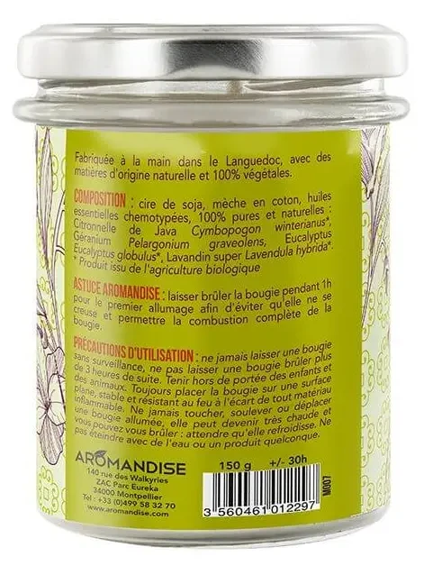 SUMMER – Citronella-Geránium szúnyogriasztó aromagygyertya - 30 h