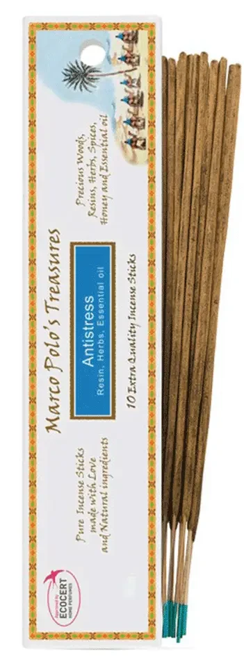 Marco Polo's Treasures - Antistress (tömjén, palo santo) füstölőpálcika 10 db/csomag